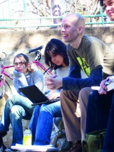 Willie and classmates at Waller Creek. 