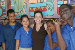 Curry with her students, photo by Haywood Curry