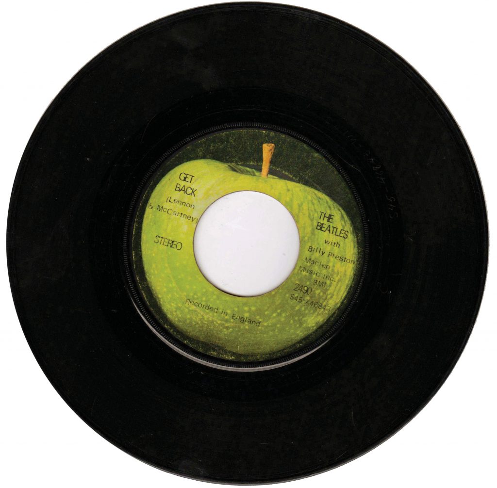 Get Back vinyl single by the Beatles.