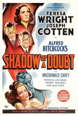 Movie poster for Shadow of a Doubt.