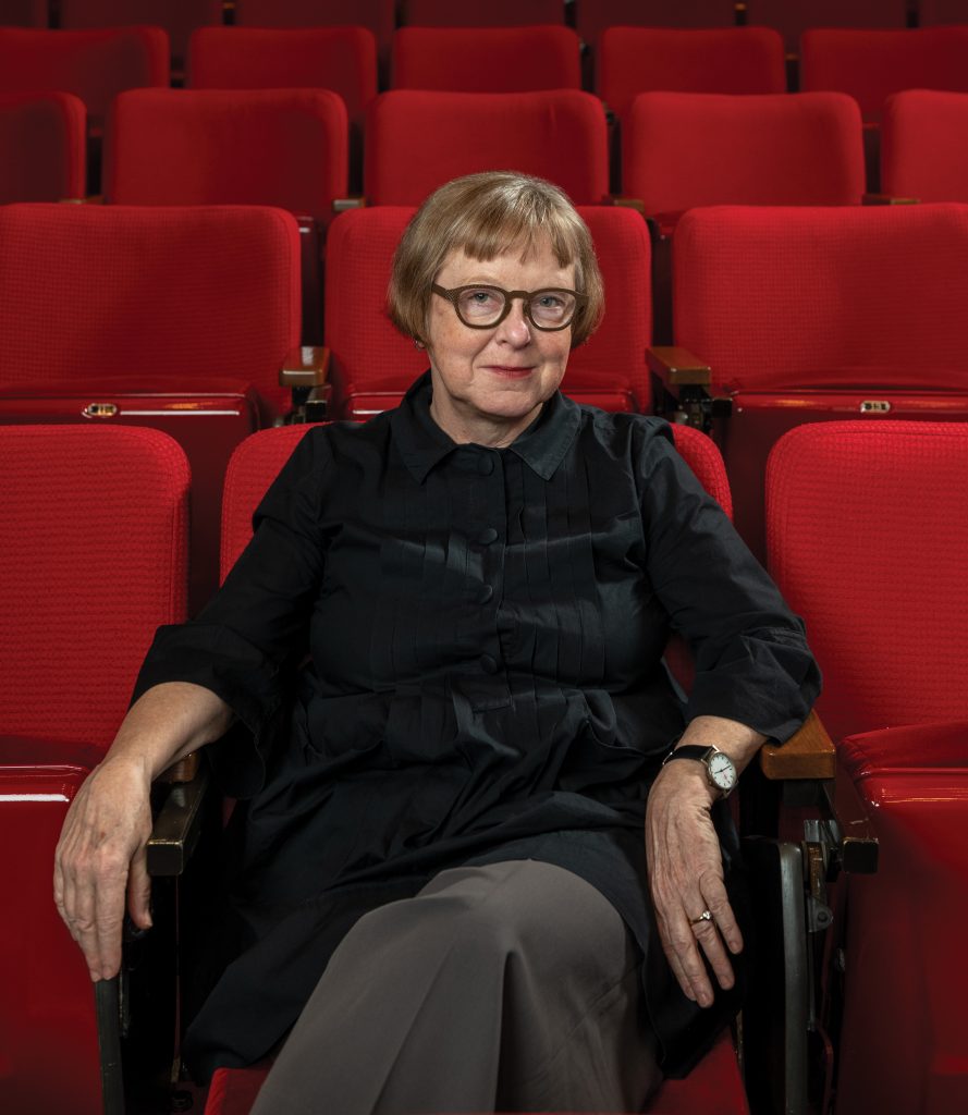 Photo of Sabine Hake in an empty movie theater.
