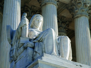 Historic United States Supreme Court Building Statue