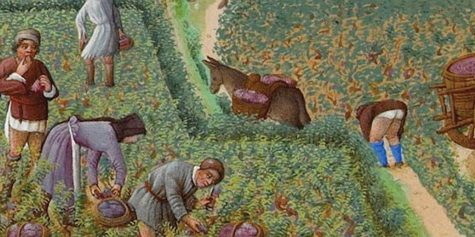 Ben Breen, history graduate student, used the month of September as depicted in the Très Riches Heures du Duc de Berry (1412-4, France) to illustrate his post about the 5,000-mile trek of a Castilian diplomat along the Silk Road and his arrival in Samarkand in September 1404.