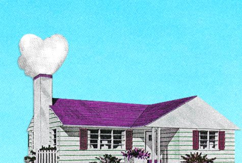 graphic of white home with purple roof