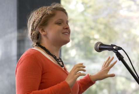 Mary Hedengren, rhetoric and writing doctoral student, presented her poetry at the Undergraduate Writing Center’s 20th anniversary symposium on Friday, Feb. 22 at the Craft of Writing panel.