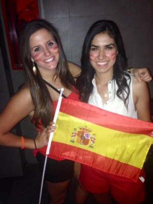 "Although Spain didn't do as well as everyone had hoped, it was still exciting to be in Spain during the World Cup because everyone is so passionate about soccer," says Megan, who is posing with fellow embassy intern Isabella.