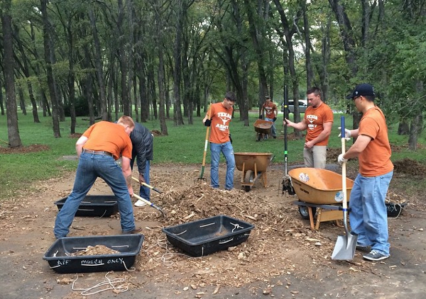 Cadets hard at work at Onion Creek.