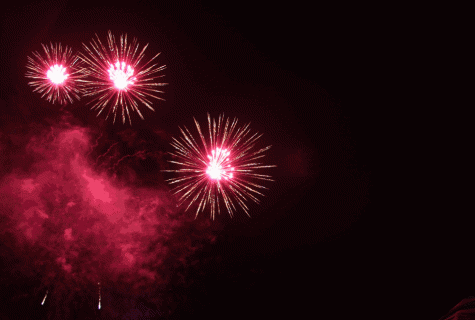red fireworks in a dark sky