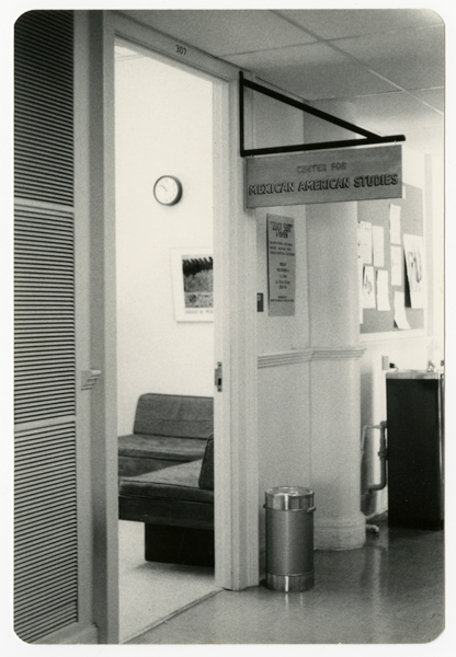 Entrance to the Center for Mexican American Studies circa late 1970s. 