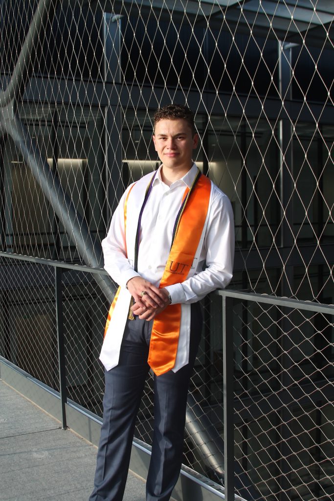 Tarun Vural in some of his commencement regalia.